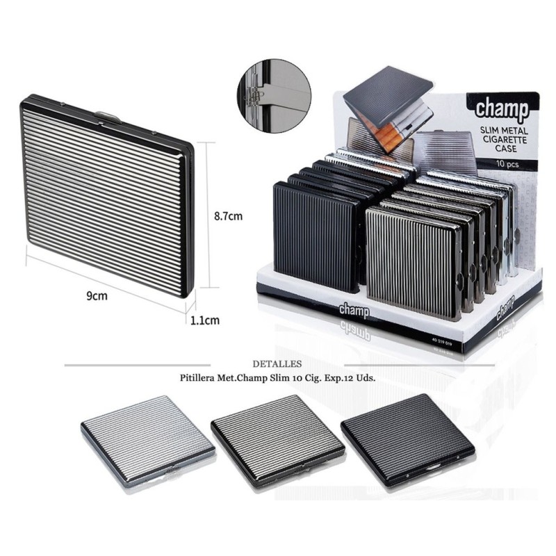 PITILLERA MET CHAMP SLIM 10 CIG 12 UDS