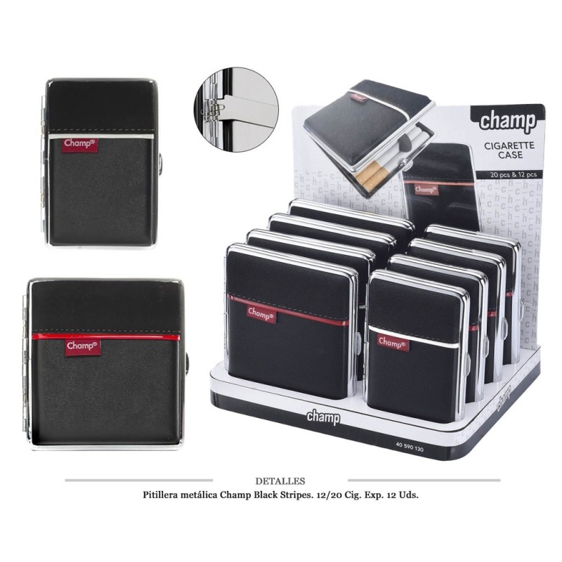 PITILLERA MET CHAMP BLACK/STRIPES 12/20 CIG 12 UDS