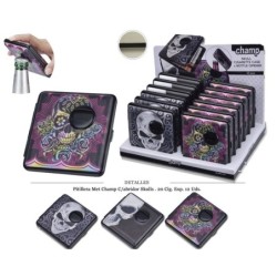 PITILLERA MET CHAMP C/ABRIDOR SKULLS 20 CIG 12 UDS