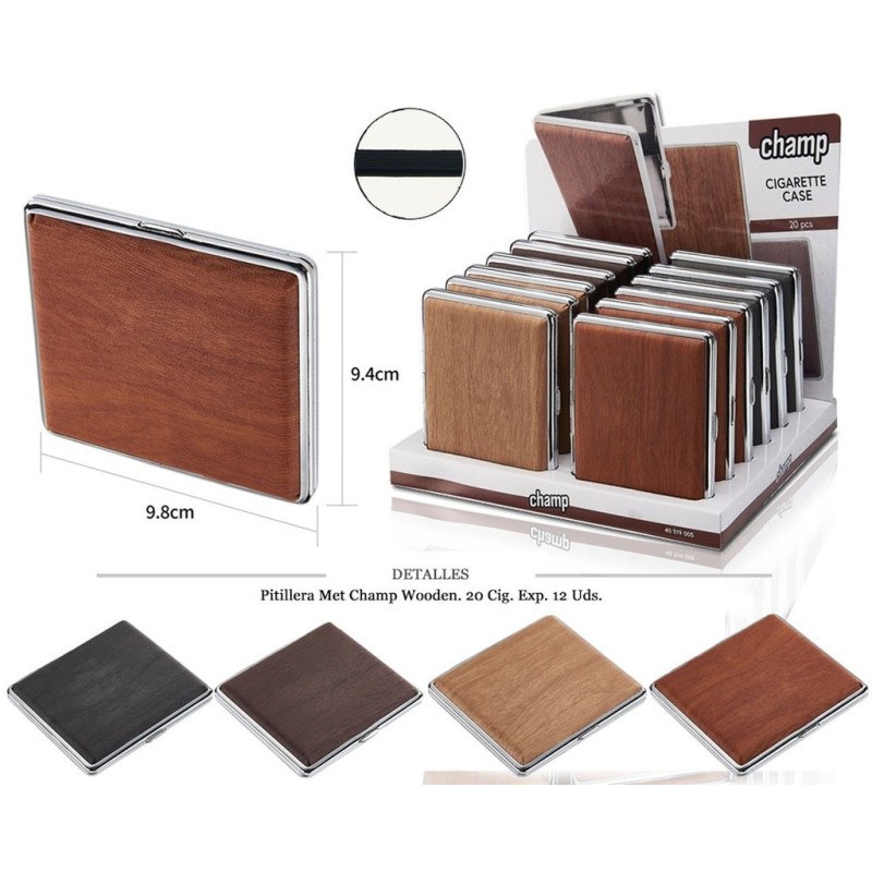 PITILLERA MET CHAMP WOODEN 20 CIG 12 UDS