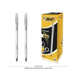 BOLIGRAFO BIC CRYSTAL SHINY SILVER CAJA 20 UDS