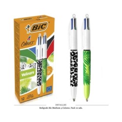 BOLIGRAFO BIC VELVET 4 COLORES 12 UDS