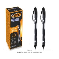 BOLIGRAFO BIC GELOCITY QUICK DRY NEGRO 12 UDS