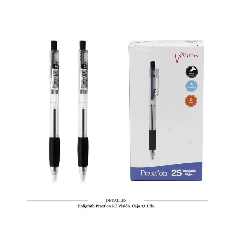 BOLIGRAFO PRAXTON RT VISION NEGRO 25 UD