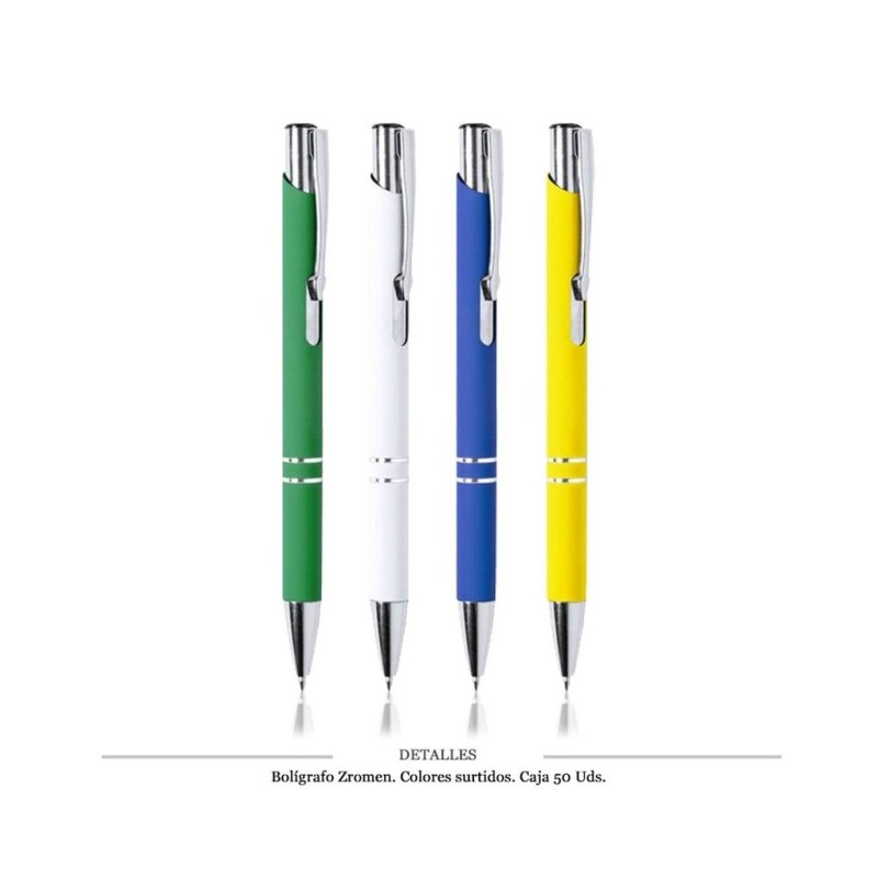 BOLIGRAFO ZROMEN RPET COL. SURT. 50 UDS