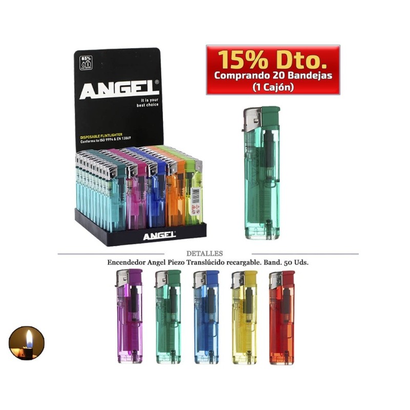 ENCD. ANGEL PIEZO COLOR RECARGABLE 50 UDS