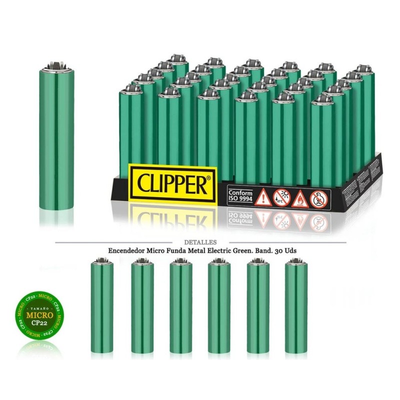 ENCD. MICRO FUNDA METAL ELECTRIC GREEN 30 UDS