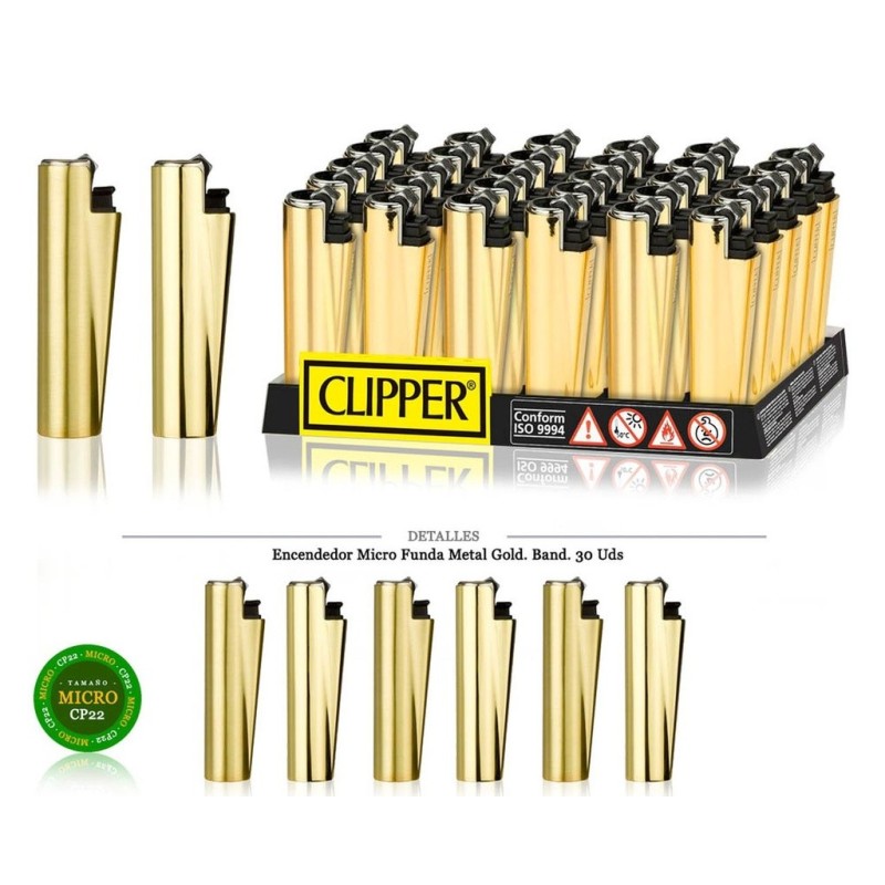 ENCD. MICRO FUNDA METAL GOLD 30 UDS