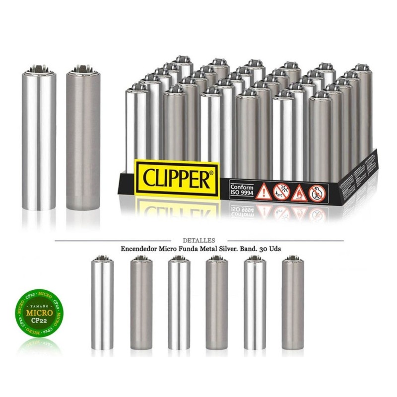 ENCD. MICRO FUNDA METAL SILVER 30 UDS