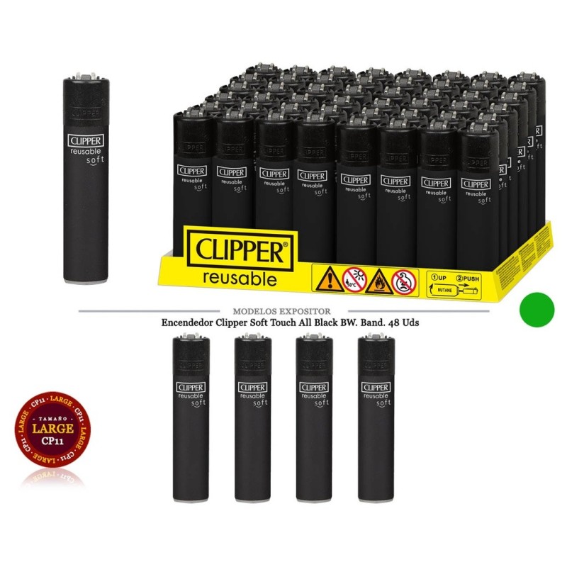 ENCD. CLIPPER SOFT TOUCH ALL BLACK 48 UDS