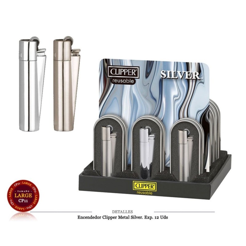 ENCD. CLIPPER METAL SILVER 12 UDS