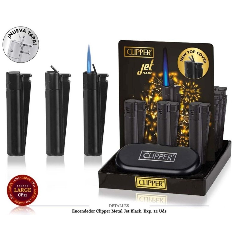 ENCD. CLIPPER METAL JET MATT BLACK 12 UDS