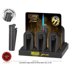 ENCD. CLIPPER METAL JET PIEDRA BLACK 12 UDS