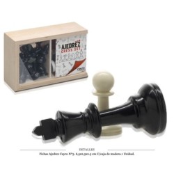 FICHAS AJEDREZ CAYRO Número3 6,5X2,5CM C/CAJA MADERA