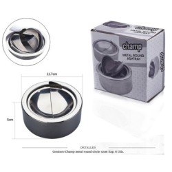 CENICERO CHAMP METAL ROUND CIRCLE 12 CM 6 UDS
