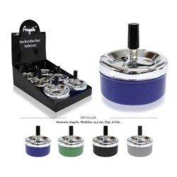 CENICERO ANGELO MET GIRATORIO 9,5CM COLORS 6 UDS
