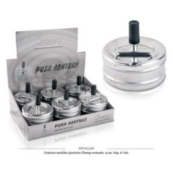 CENICERO CHAMP MET CROMADO GIRATORIO 9CM 6 UDS