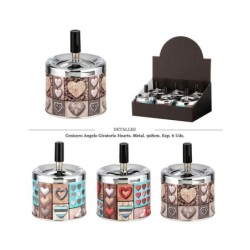 CENICERO ANGELO MET GIRATORIO 9X8CM HEARTS 6 UDS