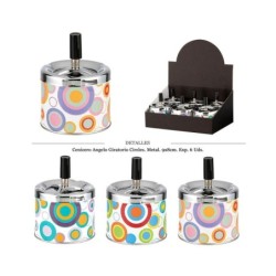 CENICERO ANGELO MET GIRATORIO 9X8CM CIRCLES 6 UDS