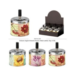 CENICERO ANGELO MET GIRATORIO 9X8CM FLOWERS 6 UDS
