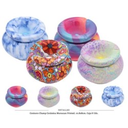 CENICERO CHAMP CERAMICA MOROCCAN PRINTED 10,8X8 CM 8 UDS
