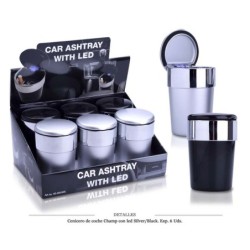CENICERO COCHE CHAMP CON LED SILVER/BLACK 6 UDS