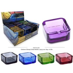CENICERO CHAMP CRISTAL SMOKE 7,3X3,5CM 12 UDS