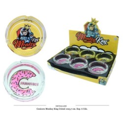 CENICERO MONKEY KING CRISTAL 10X3,7 CM 6 UDS