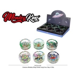 CENICERO MONKEY KING CRISTAL 10X3.8CM 6 UDS