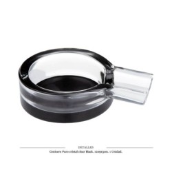 CENICERO PURO CRISTAL CLEAR BLACK 12X9X3 CM 1 UD