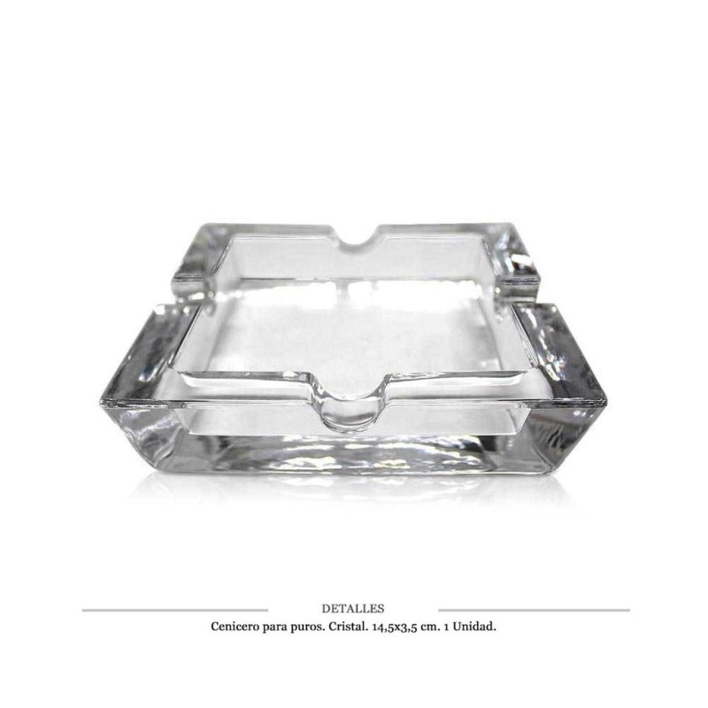 CENICERO PURO CRISTAL CUADRADO 14,5X3,5 CM 1 UD