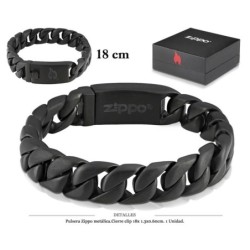 PULSERA ZIPPO STEEL LINK CLIP 18 CM