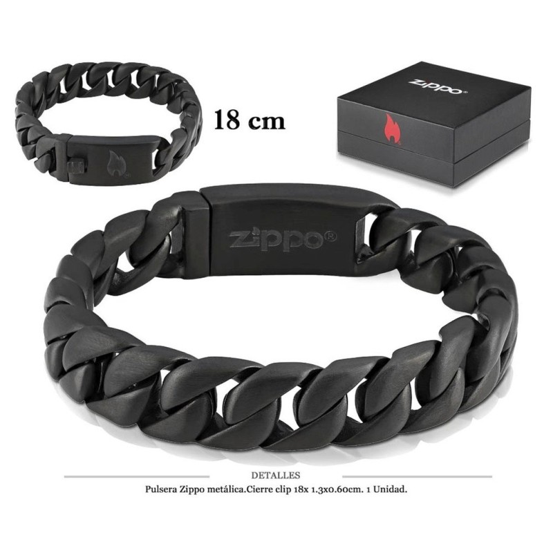 PULSERA ZIPPO STEEL LINK CLIP 18 CM