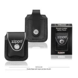 FUNDA ZIPPO CUERO NEGRO LAZO PIEL