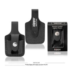 FUNDA ZIPPO CUERO NEGRO TRABILLA