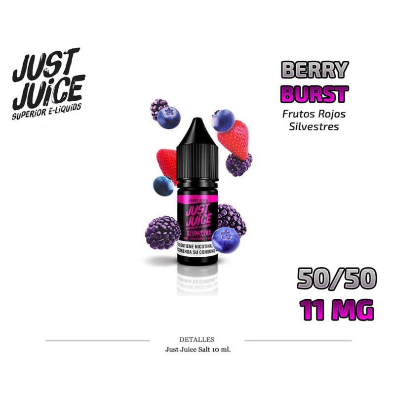 E-LIQUID JUST JUICE SALT BERRY BURST 11MG 10ML