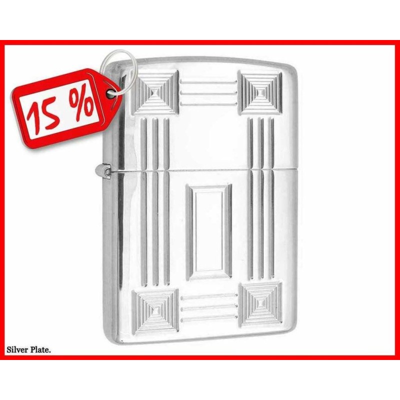 ZIPPO MD. 20443 PILLARS SILVER PLATA