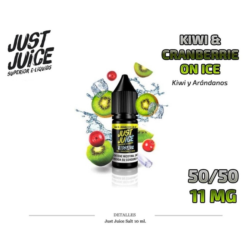 E-LIQUID JUST JUICE SALT KIWI&CRANB ICE 11MG 10ML