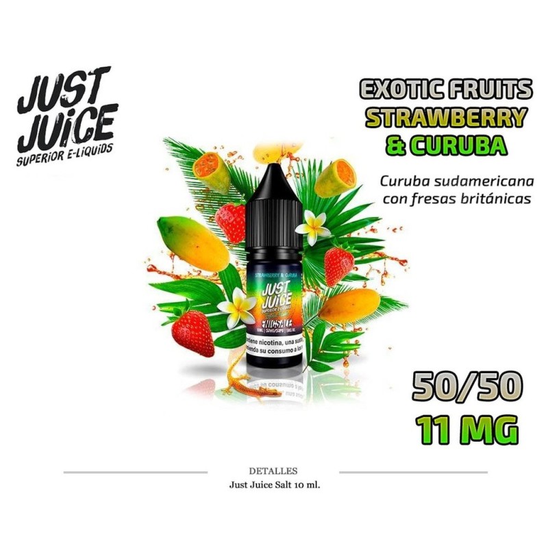 E-LIQUID JUST JUICE SALT STRAWB.&CURUBA 11MG 10ML