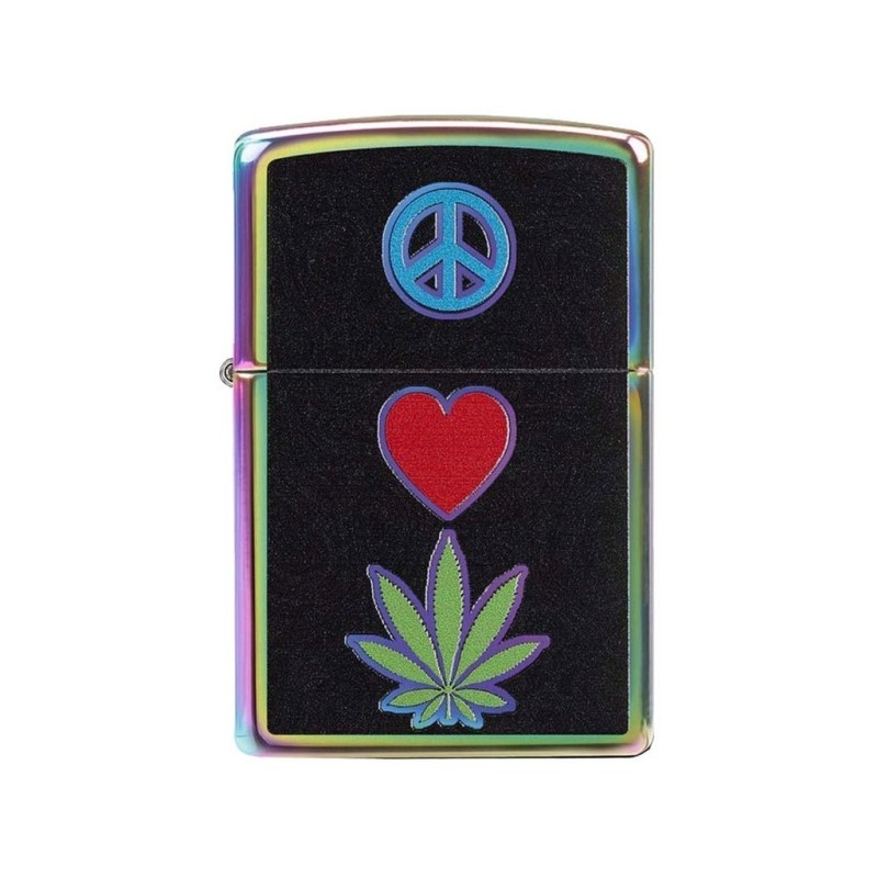 ZIPPO MD. PEACE LOVE LEAF DESIGN