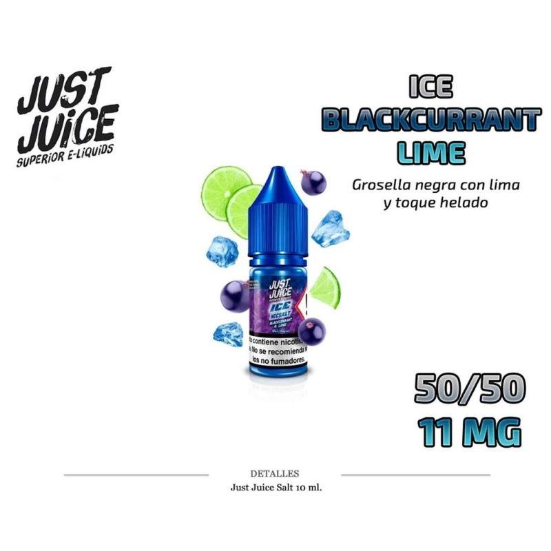 E-LIQUID JUST JUICE SALT BLACKCURRANT LIME ICE 11MG 10ML
