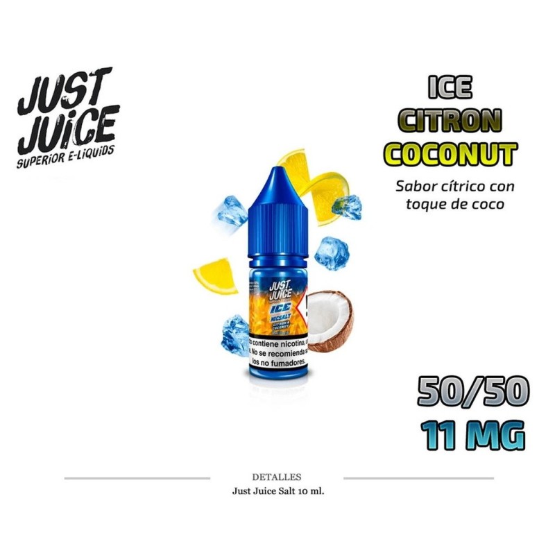 E-LIQUID JUST JUICE SALT CITRON COCONUT ICE 11MG 10ML