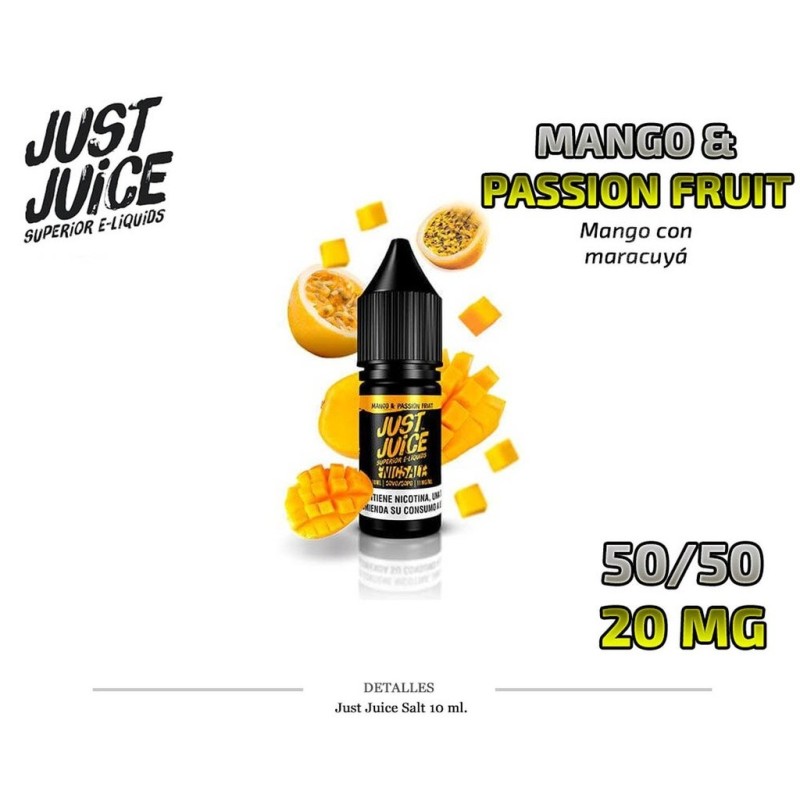 E-LIQUID JUST JUICE SALT MANGO&PASS.FRUIT 20MG 10ML