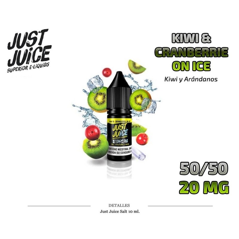 E-LIQUID JUST JUICE SALT KIWI&CRANB ICE 20MG 10ML