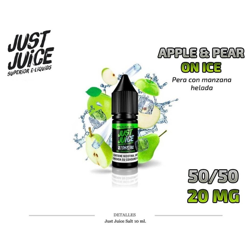 E-LIQUID JUST JUICE SALT APPLE&PEAR ICE 20MG 10ML