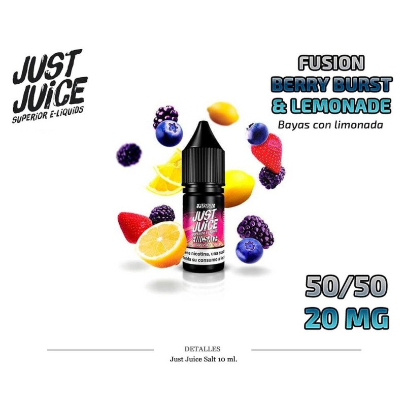 E-LIQUID JUST JUICE SALT BERRY BURST&LEMONADE 20MG 10ML