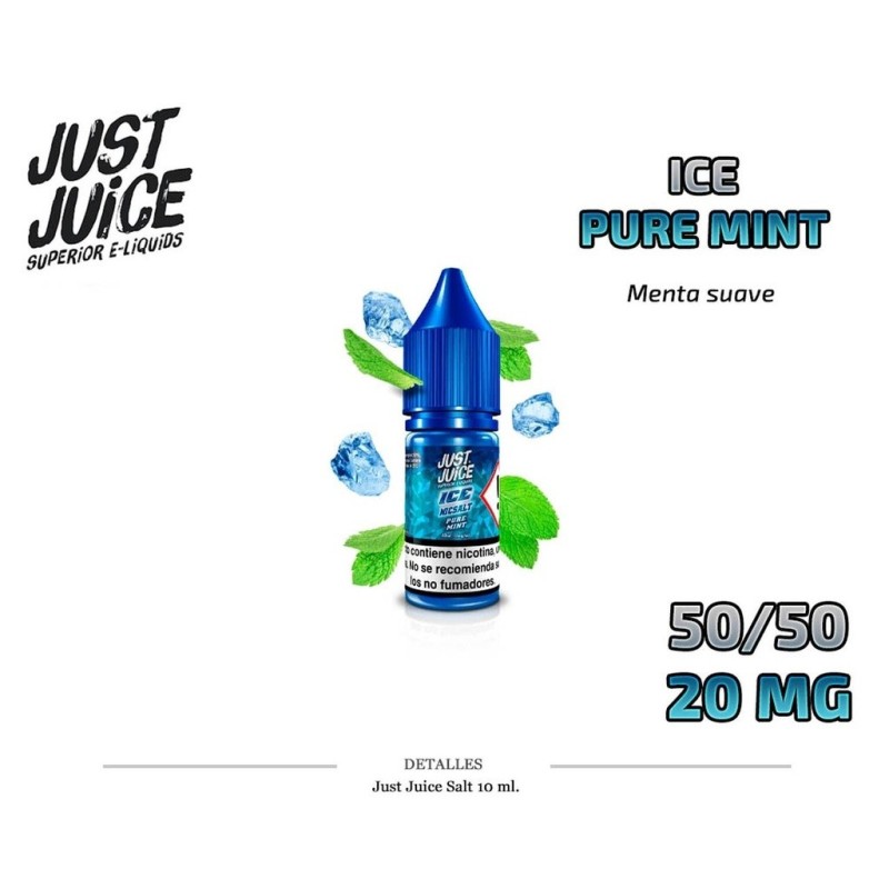 E-LIQUID JUST JUICE SALT PURE MINT ICE 20MG 10ML