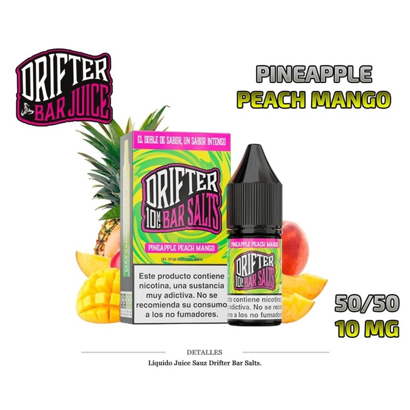 E-LIQUID DRIFTER SALT PINEAPPLE PEACH MANGO 10MG 10ML