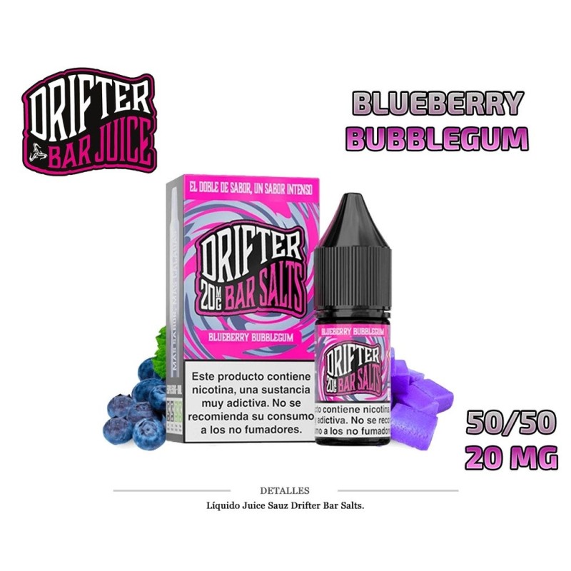 E-LIQUID DRIFTER SALT BLUEBERRY BUBBLEGUM 20MG 10ML