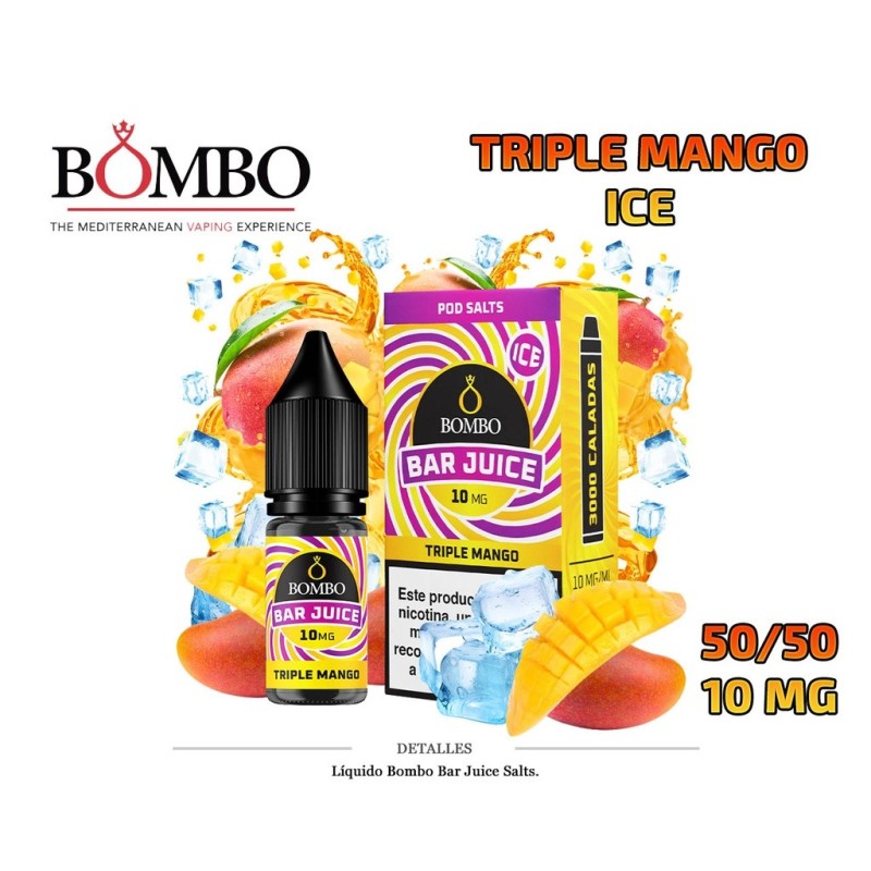 E-LIQUID BOMBO TRIPLE MANGO ICE 10MG 10ML